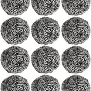 12Pcs Scourer Steel Wool Scrubber Steel Wool for Cleaning Dishes Pans Pots Oven